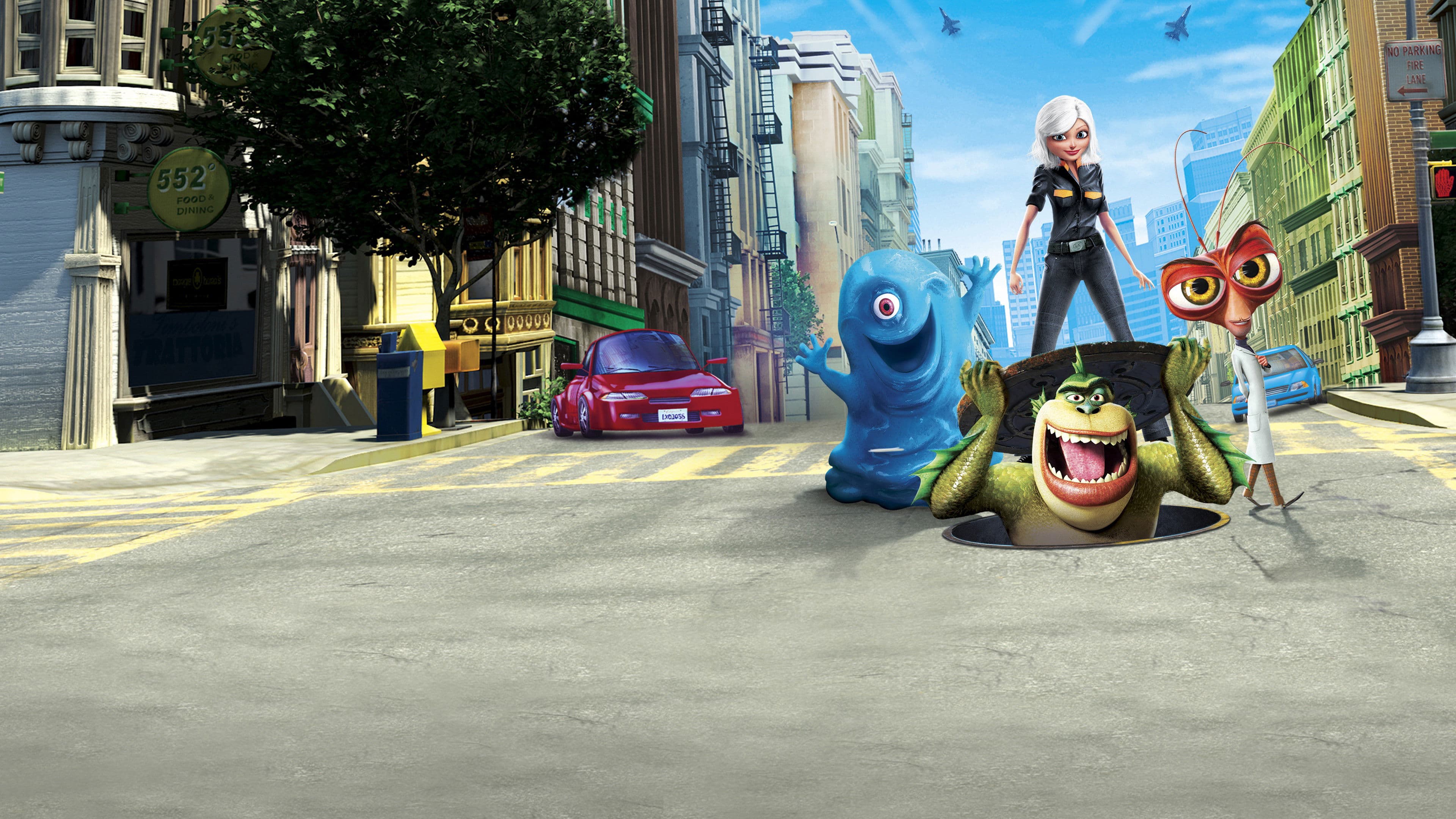 Monsters vs Aliens movie backdrop